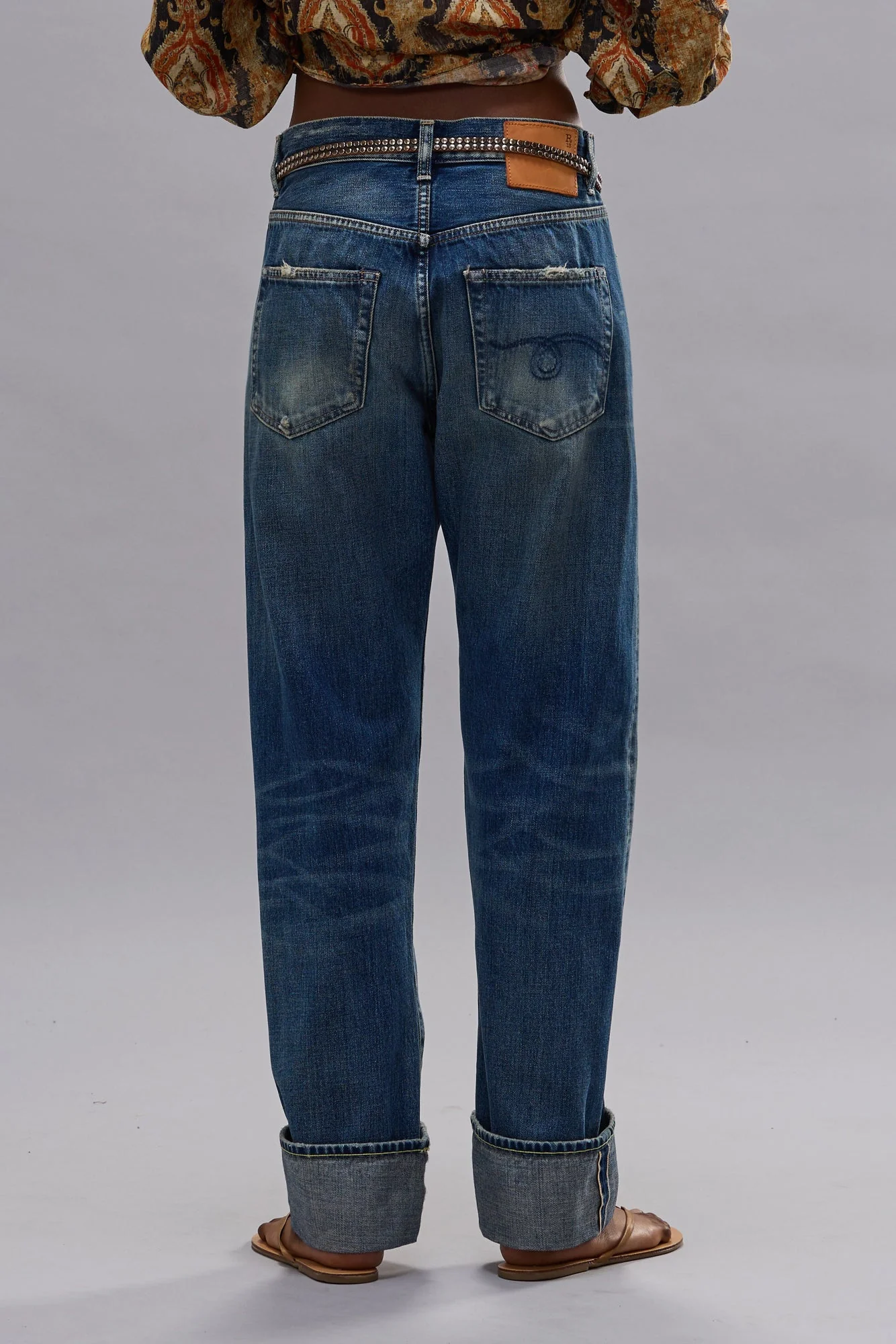 CUFFED BOYFRIEND JEAN - ABYSS SELVEDGE BLUE - Image 3