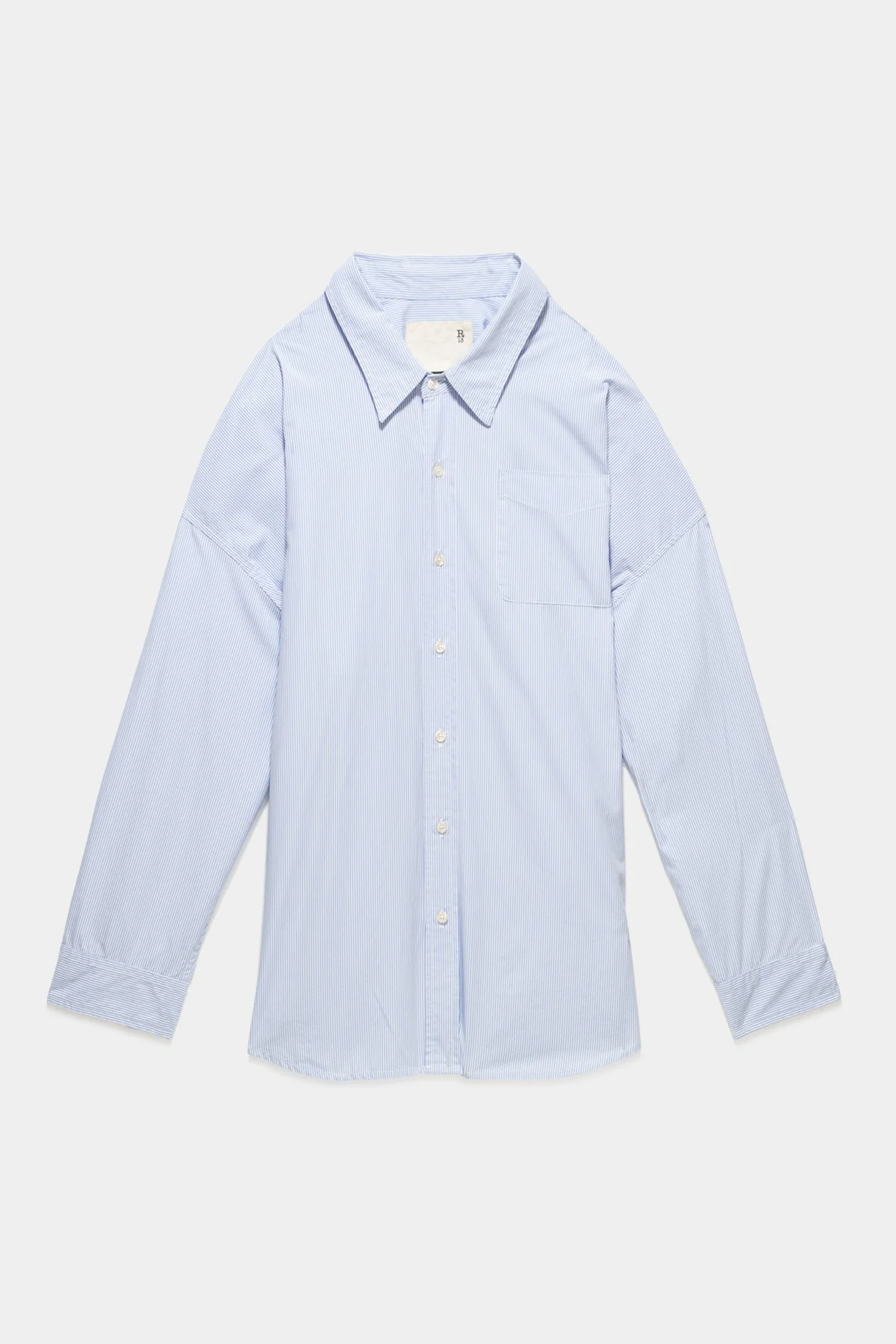 DROP NECK SHIRT - BLUE AND WHITE STRIPE - Image 6