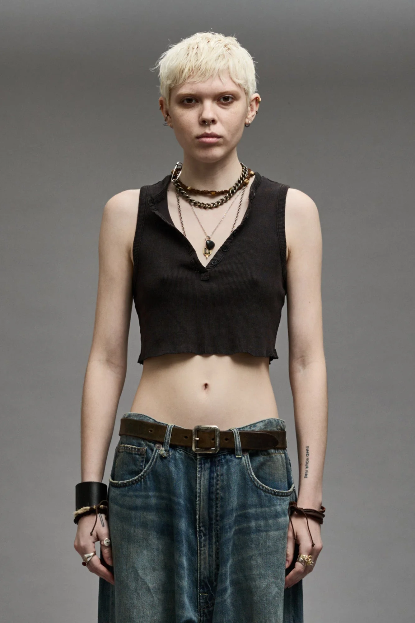 HENLEY TANK - WASHED BLACK - Image 3