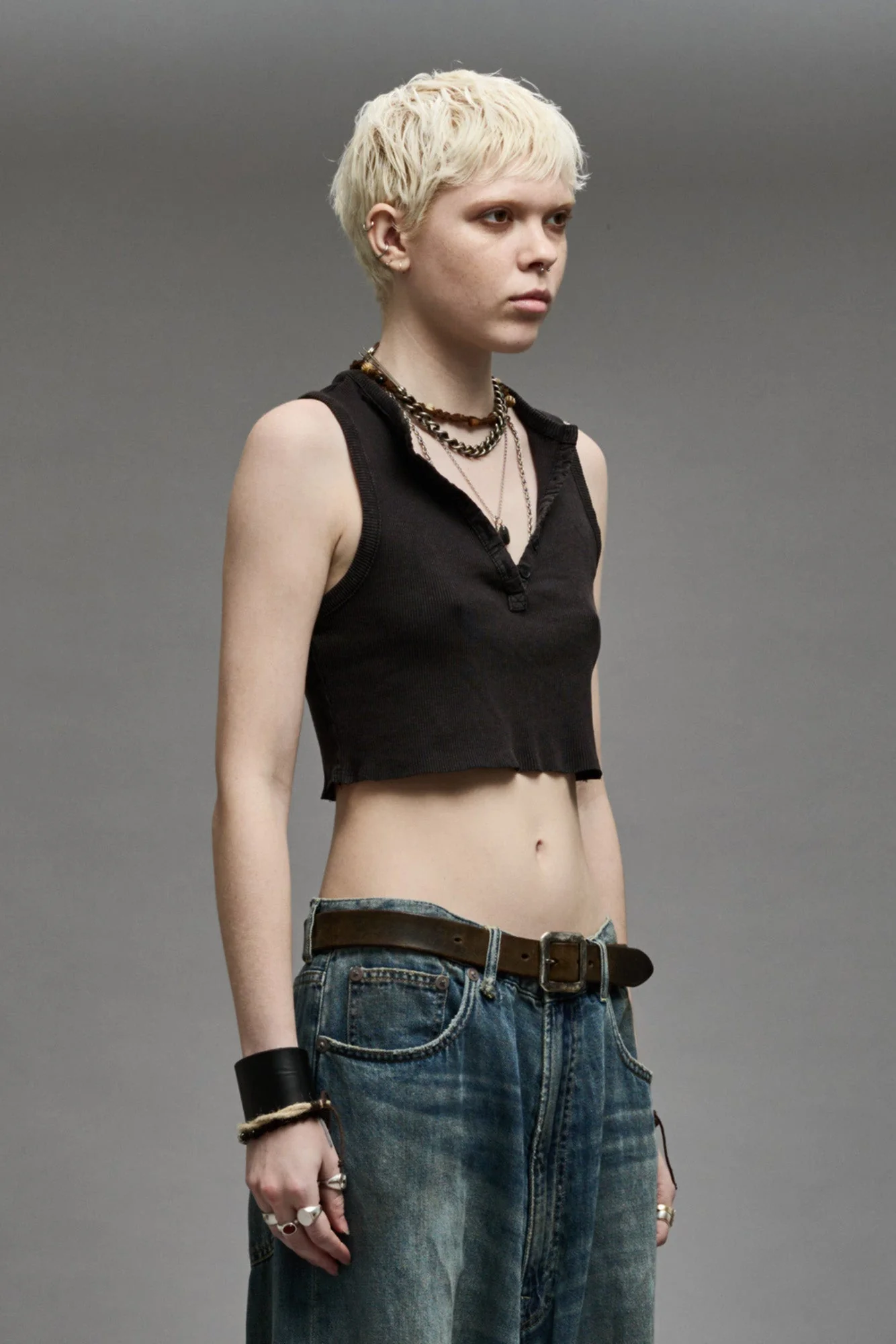 HENLEY TANK - WASHED BLACK - Image 4