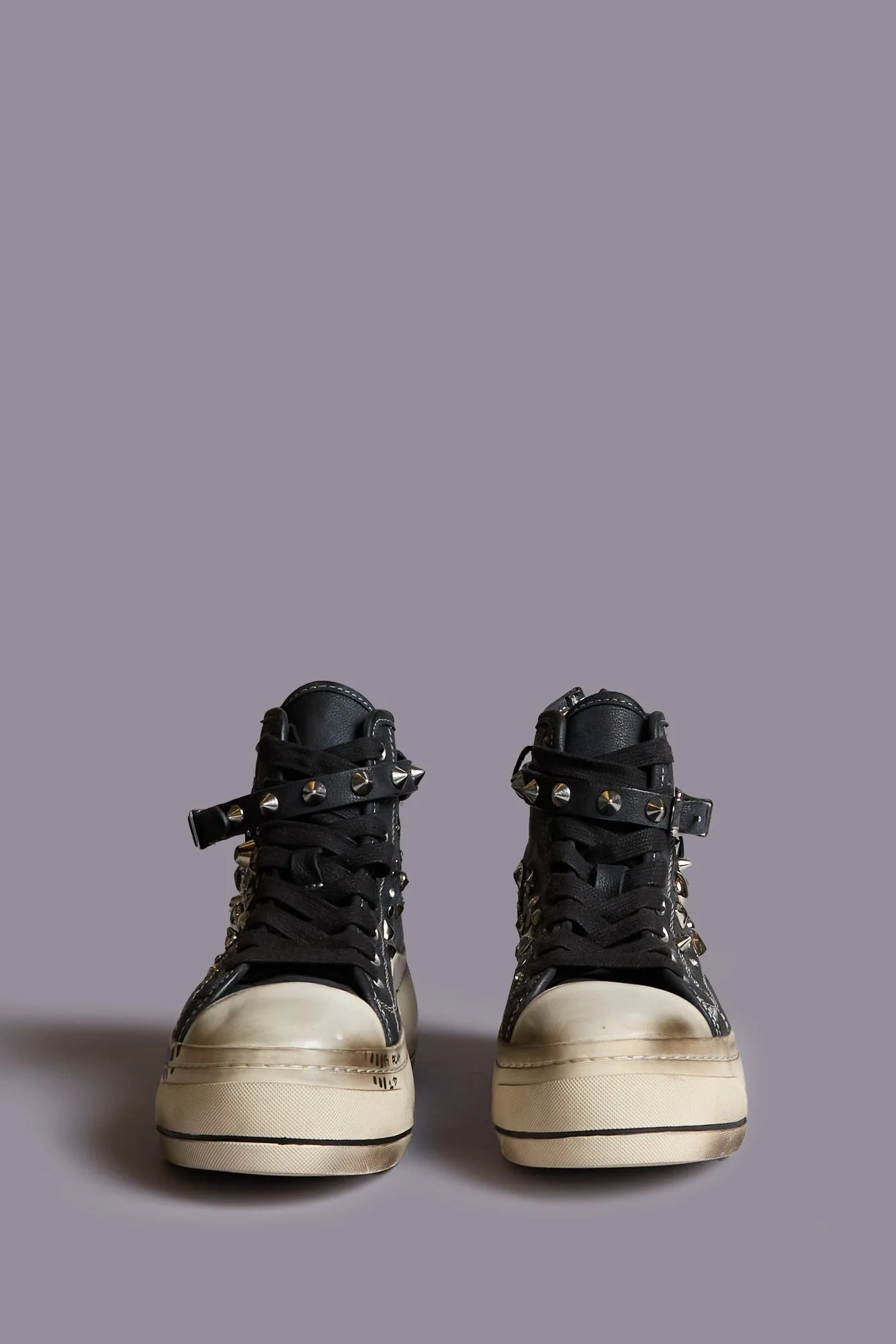 KURT HIGH TOP SNEAKER - BLACK STUDS WITH GRAFFITI - Image 3