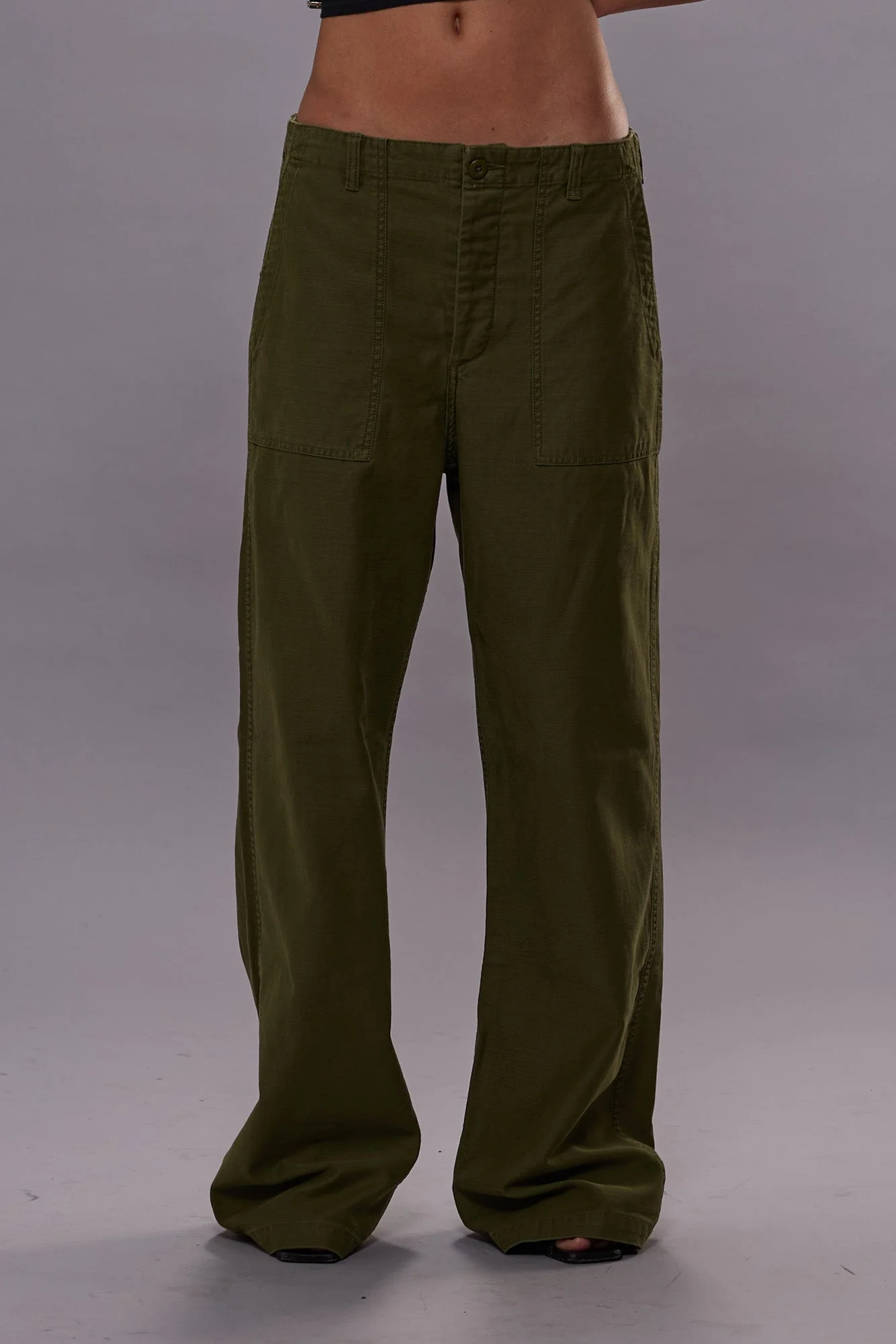 WIDE LEG UTILITY PANT - OLIVE - Image 3